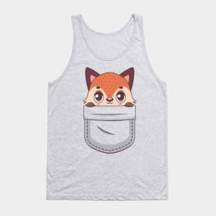 Kawaii fox in pocket design Tank Top